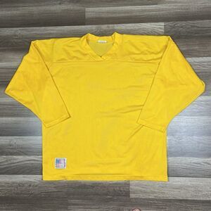 Vintage Hystyk Hockey Jersey Baggy Loose Fit Yellow Size Large